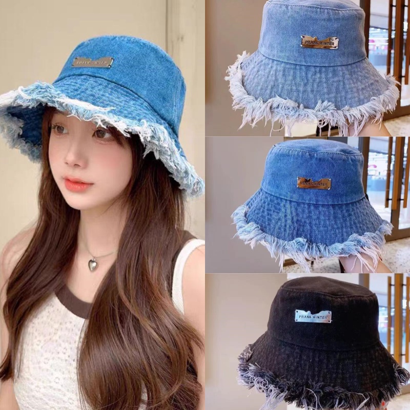 Bucket Hat Embroidered - Topi Koboi Nelayan Wanita Musim Semi