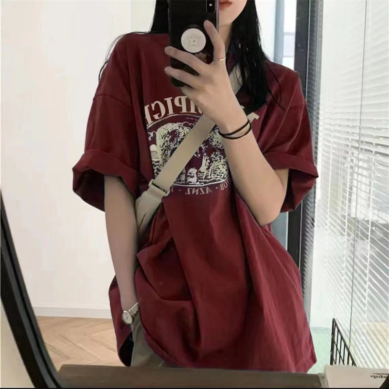 Street Fashion Essentials - LMQ kaus lengan pendek cetakan huruf