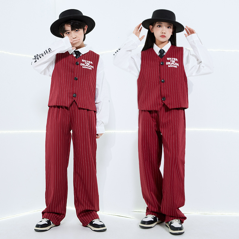 Street Fashion For Boy - Set Pakaian Tari Jalanan Bergaris untuk