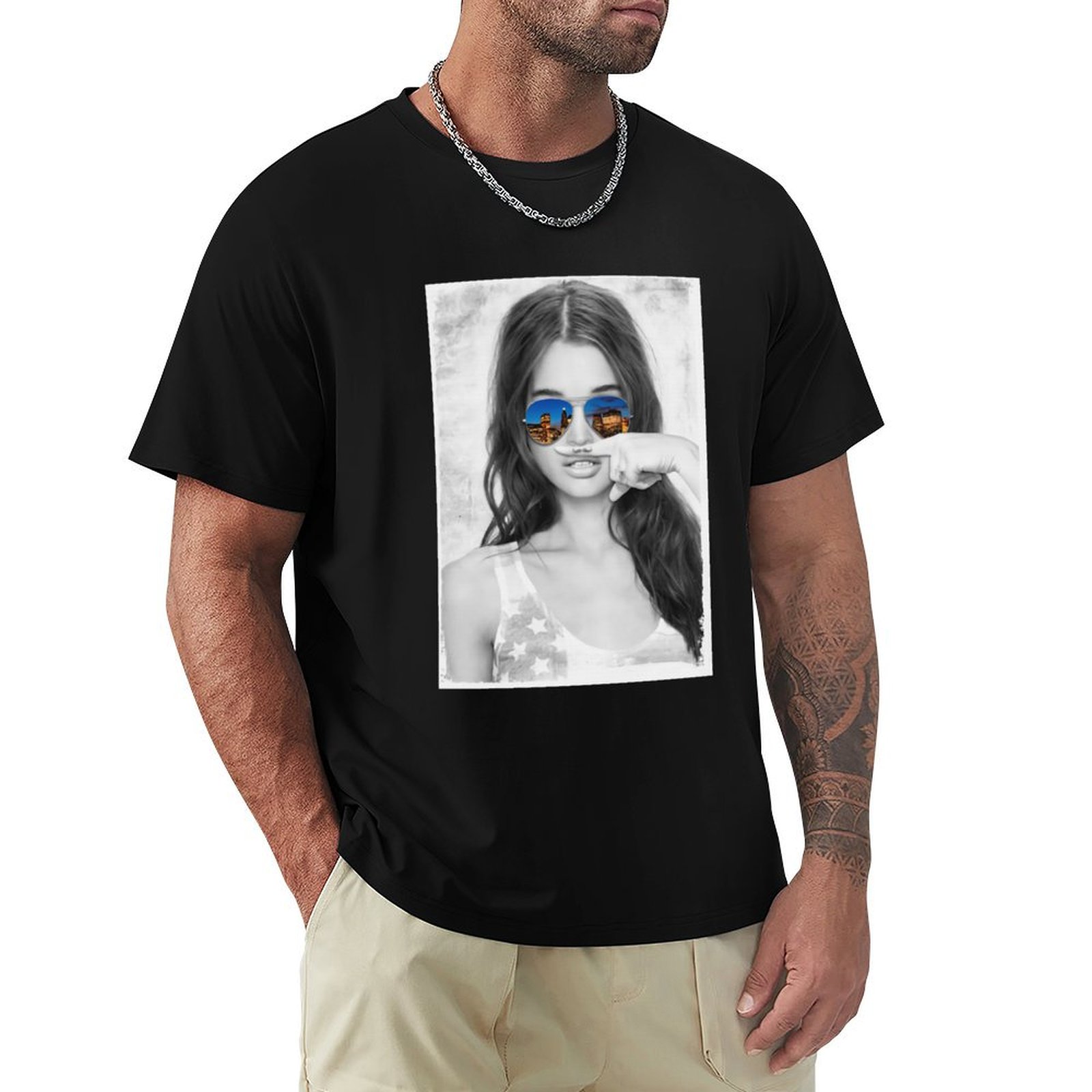 Street Fashion Co - Kaos Oblong Pria Original Mustache Girl