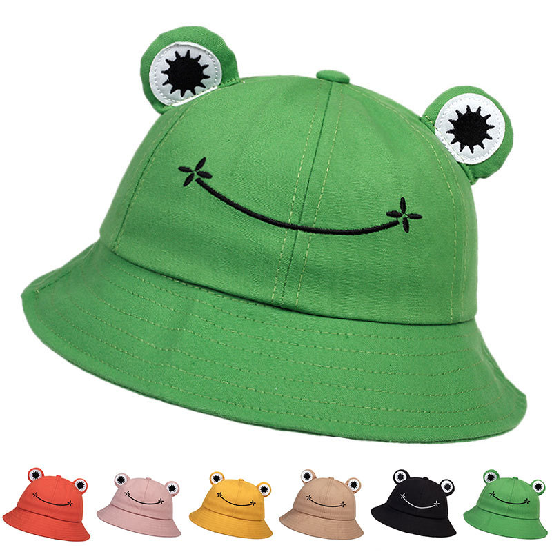 Bucket Hat Embroidered - 1 Buah Topi Ember Berbentuk Katak