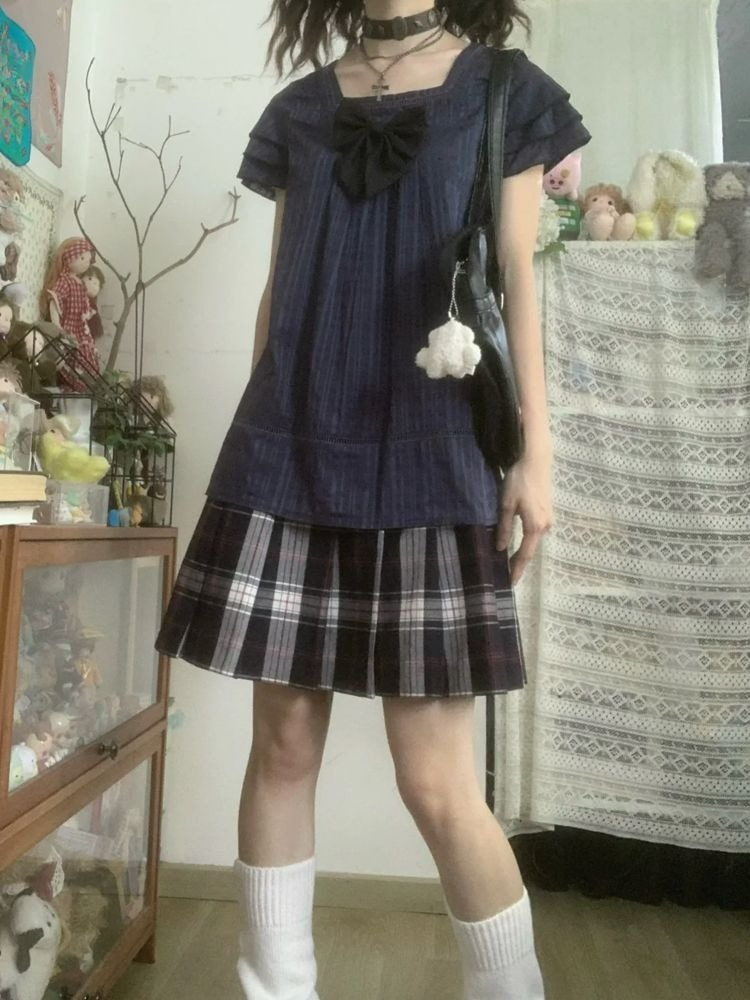 Street Fashion Japan - Set Dua Potong Gaya Jepang Vintage