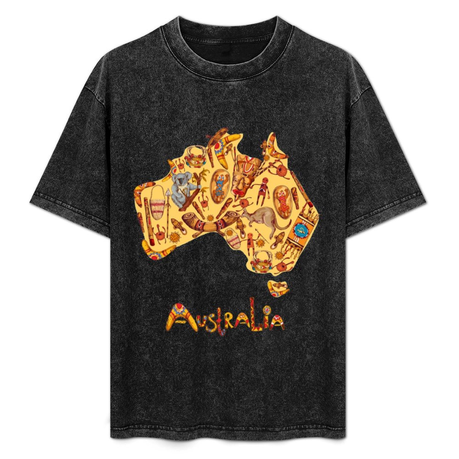 Street Fashion Australia - Bendera Aborigin Peta Aborigin Australia T-Shirt