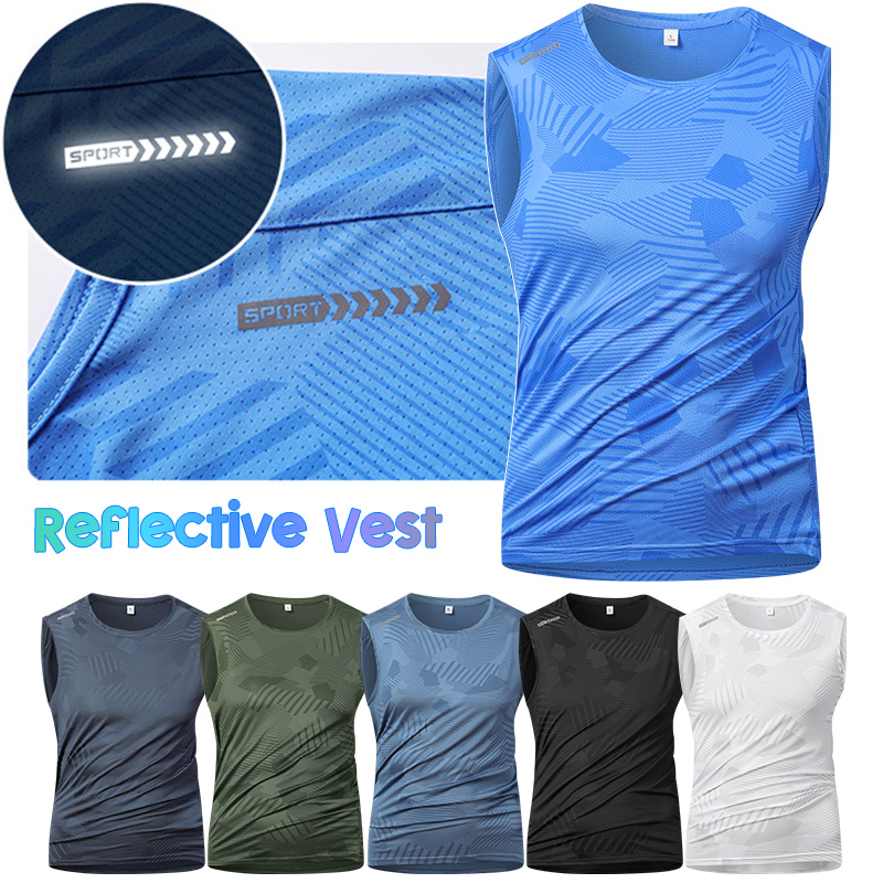 Reflective Jacket Running - Rompi Reflektif Lari Pria, Bahan Sutra