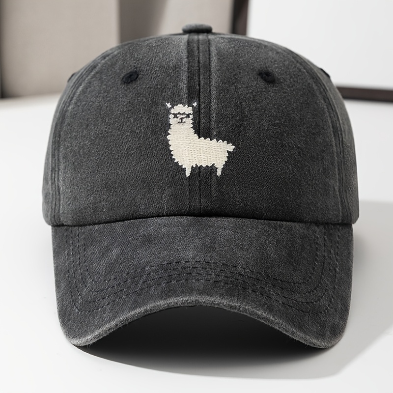 Bucket Hat Embroidered - Topi Bisbol Pola Domba Lucu untuk