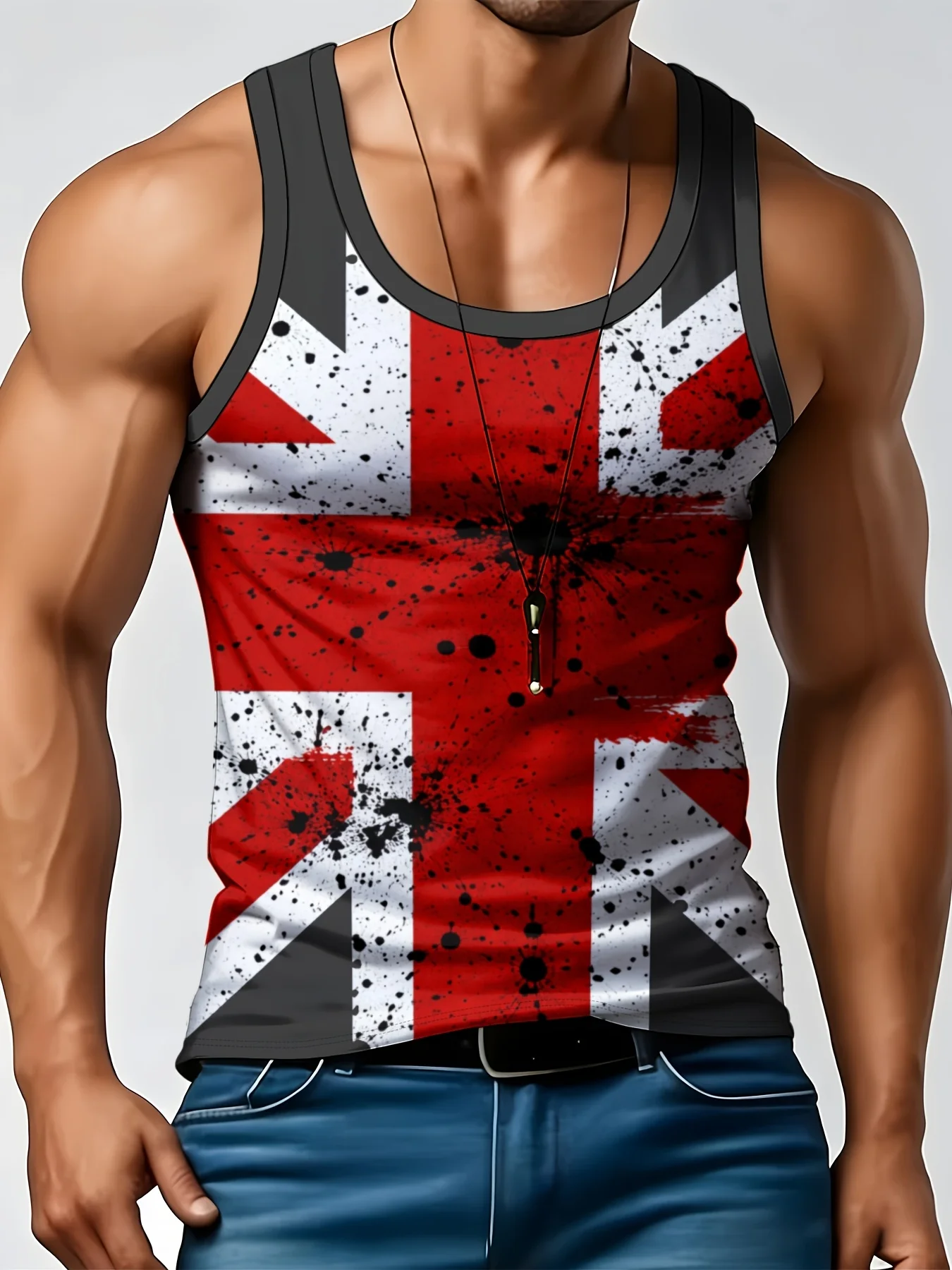 Street Fashion Uk - Vintage Splash Ink UK Print Tank