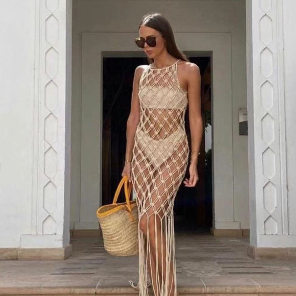 Street Fashion Runway - Beachapche baju wanita Turtleneck panjang rumbai