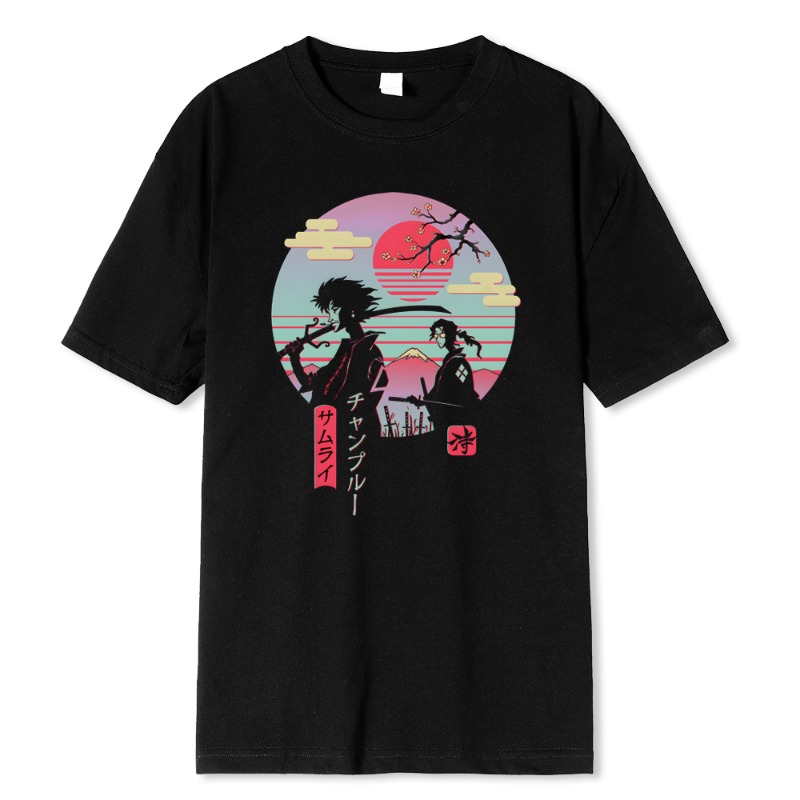 Street Fashion Walking - 2 Kaus Pria Gambar Cetak Hip