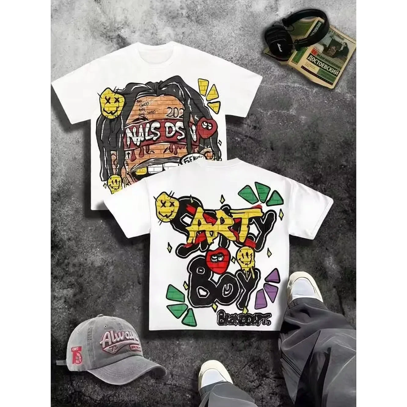 Street Fashion For Boy - Kaos Pria Street Boy dengan Cetakan