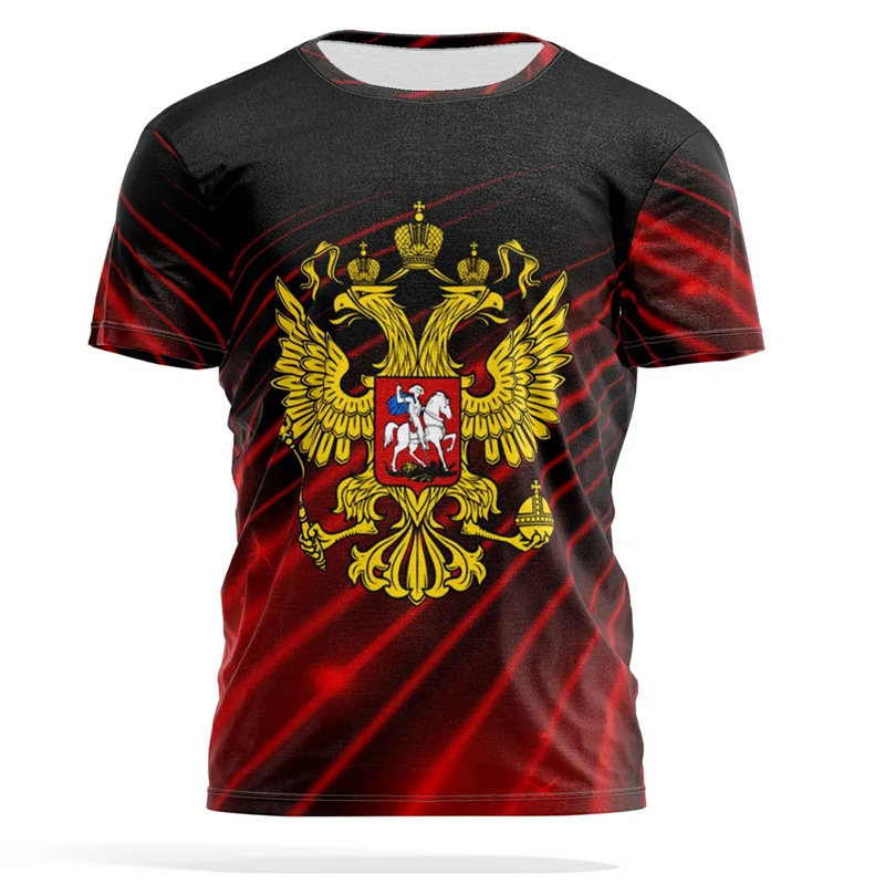 Street Fashion Essentials - Kaus Gambar Lambang Nasional Rusia Kaus