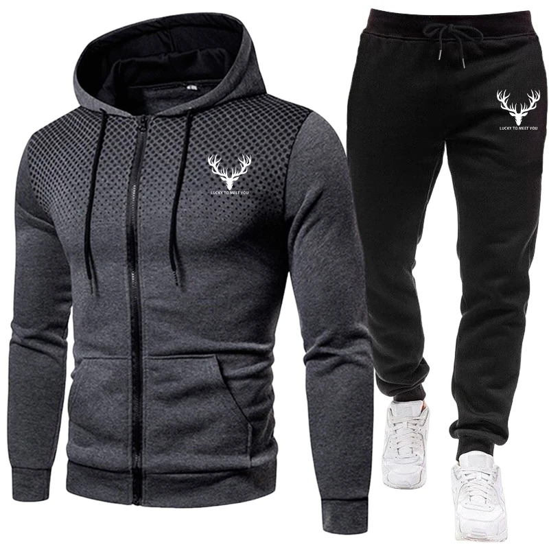 Street Fashion Hoodie - Set Hoodie dan Celana Olahraga Hitam
