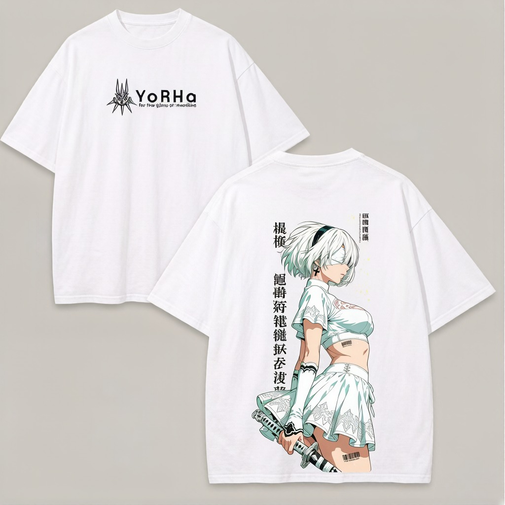 Kaos Oversized Anime NieR Auto - Street Fashion Logo ulasan dan harga
