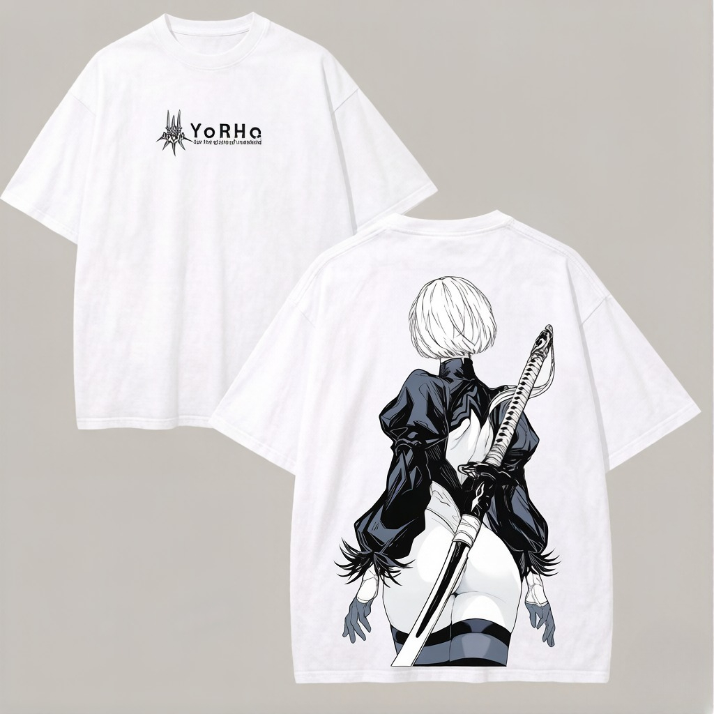 Kaos Oversized Anime NieR Auto - Street Fashion Logo ulasan dan harga