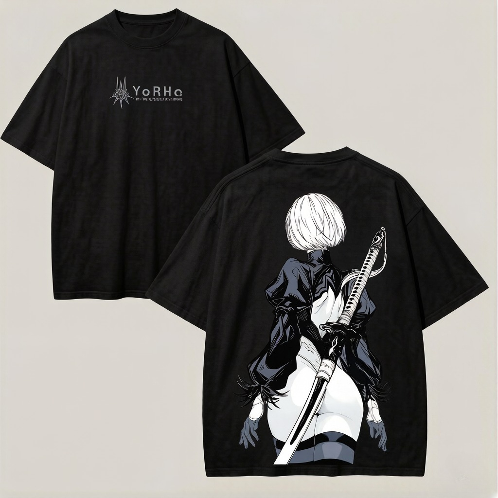 Kaos Oversized Anime NieR Auto - Street Fashion Logo ulasan dan harga