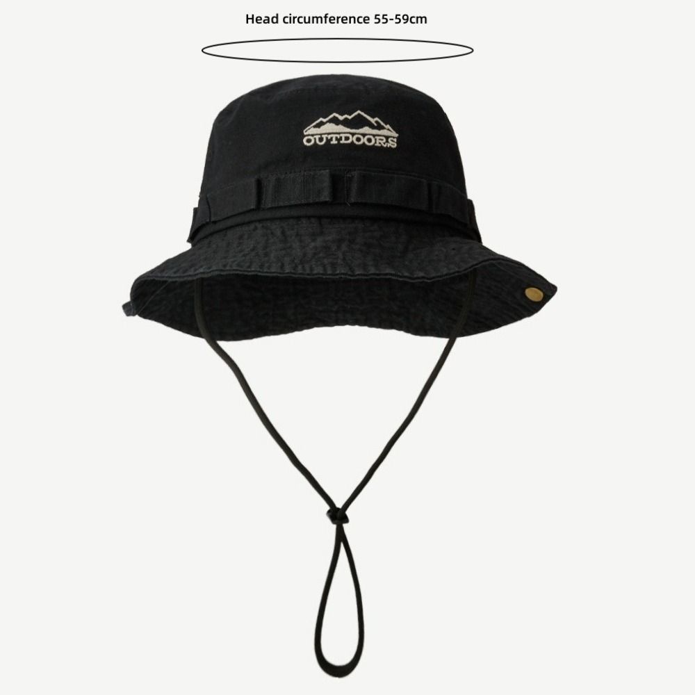 Topi Nelayan Bordir Pegunungan - Bucket Hat Embroidered ulasan dan harga