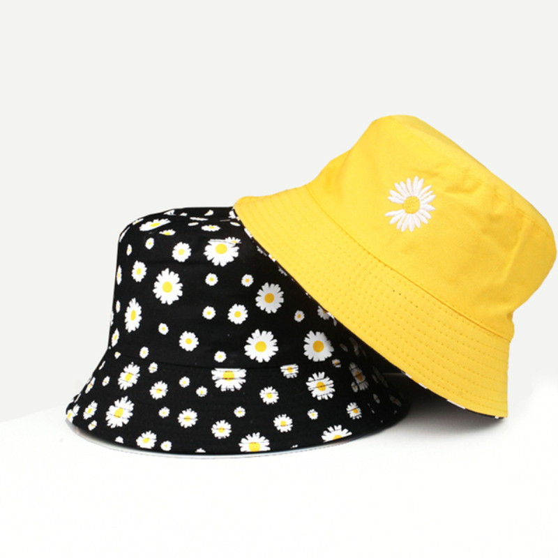 Topi Bucket dua sisi Daisy mus - Bucket Hat Embroidered ulasan dan harga
