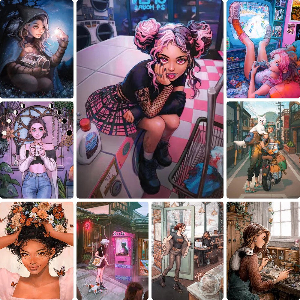 Lukisan Berlian 5D DIY Trendy  - Street Fashion Europe ulasan dan harga