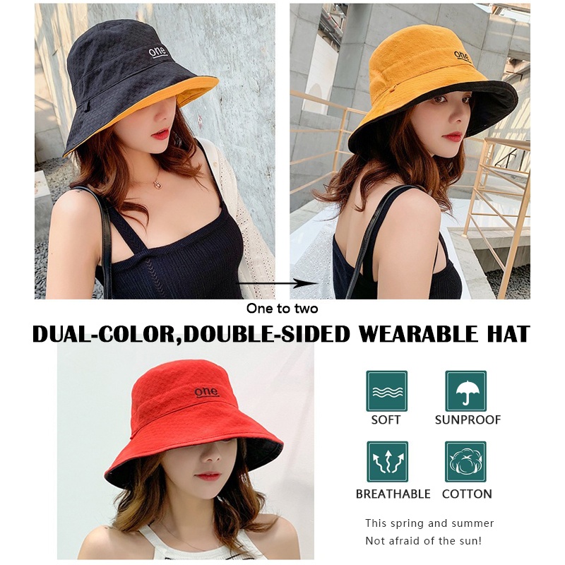 Topi Ember Katun Dua Sisi Bord - Bucket Hat Embroidered ulasan dan harga