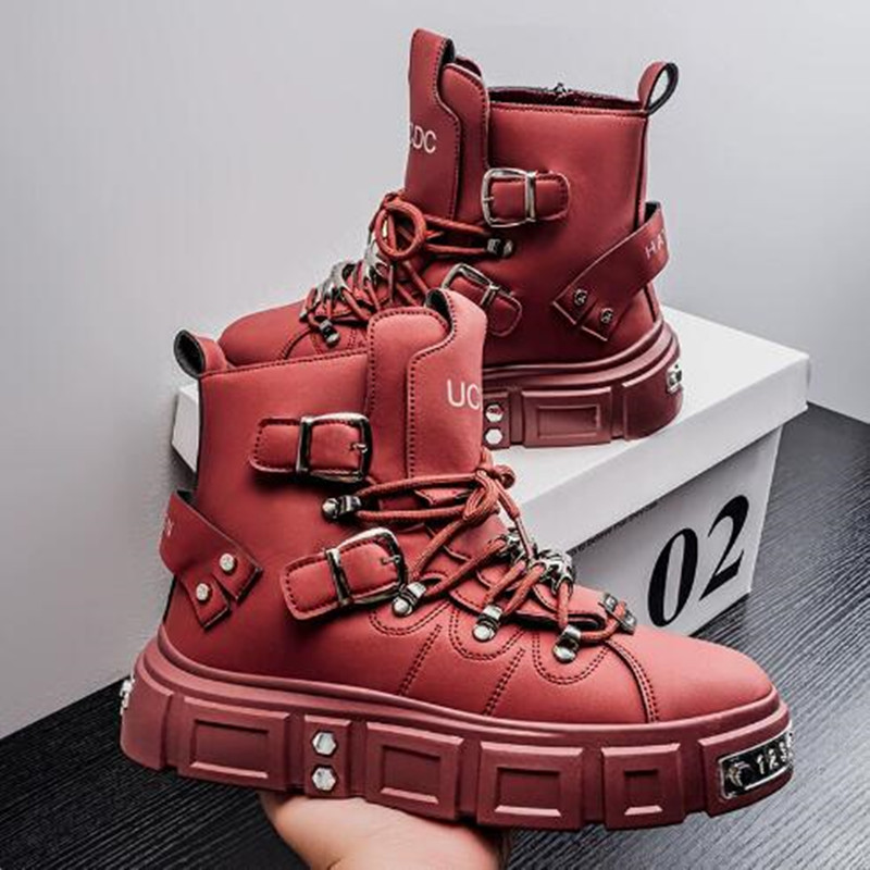 Sepatu Sneakers High Top Hitam - Street Fashion Luxury ulasan dan harga