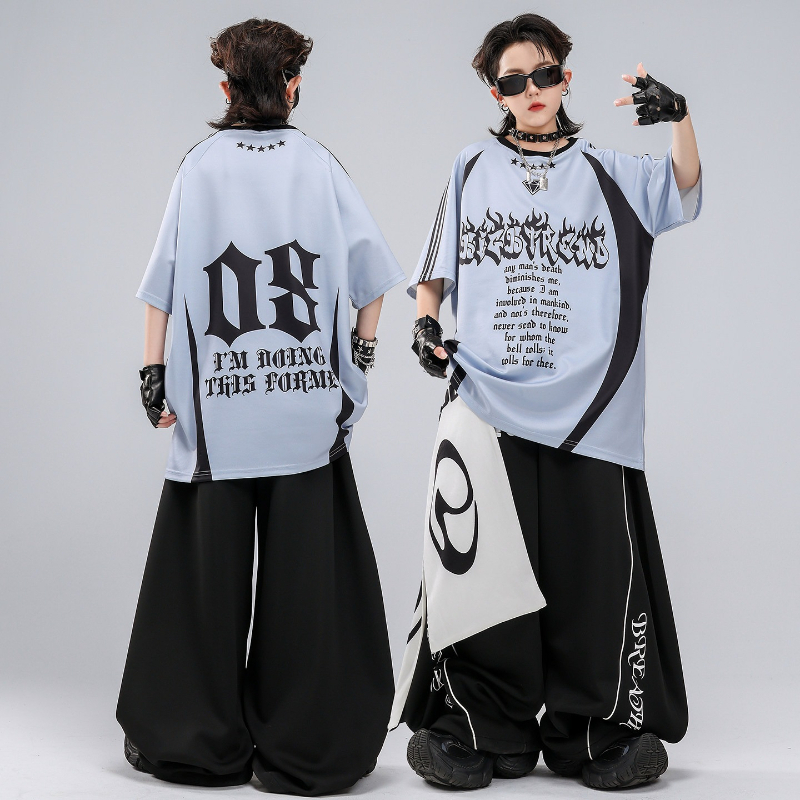 Kaos Merah Hip Hop K-pop Celan - Street Fashion For Boy ulasan dan harga