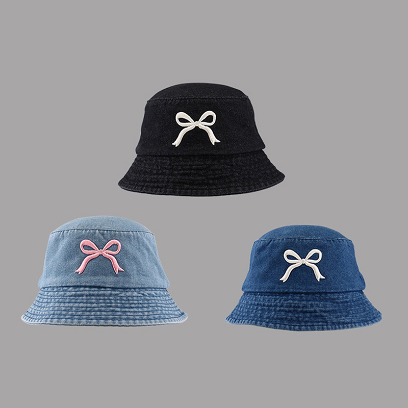 Topi Bucket Denim Katun Bordir - Bucket Hat Embroidered ulasan dan harga
