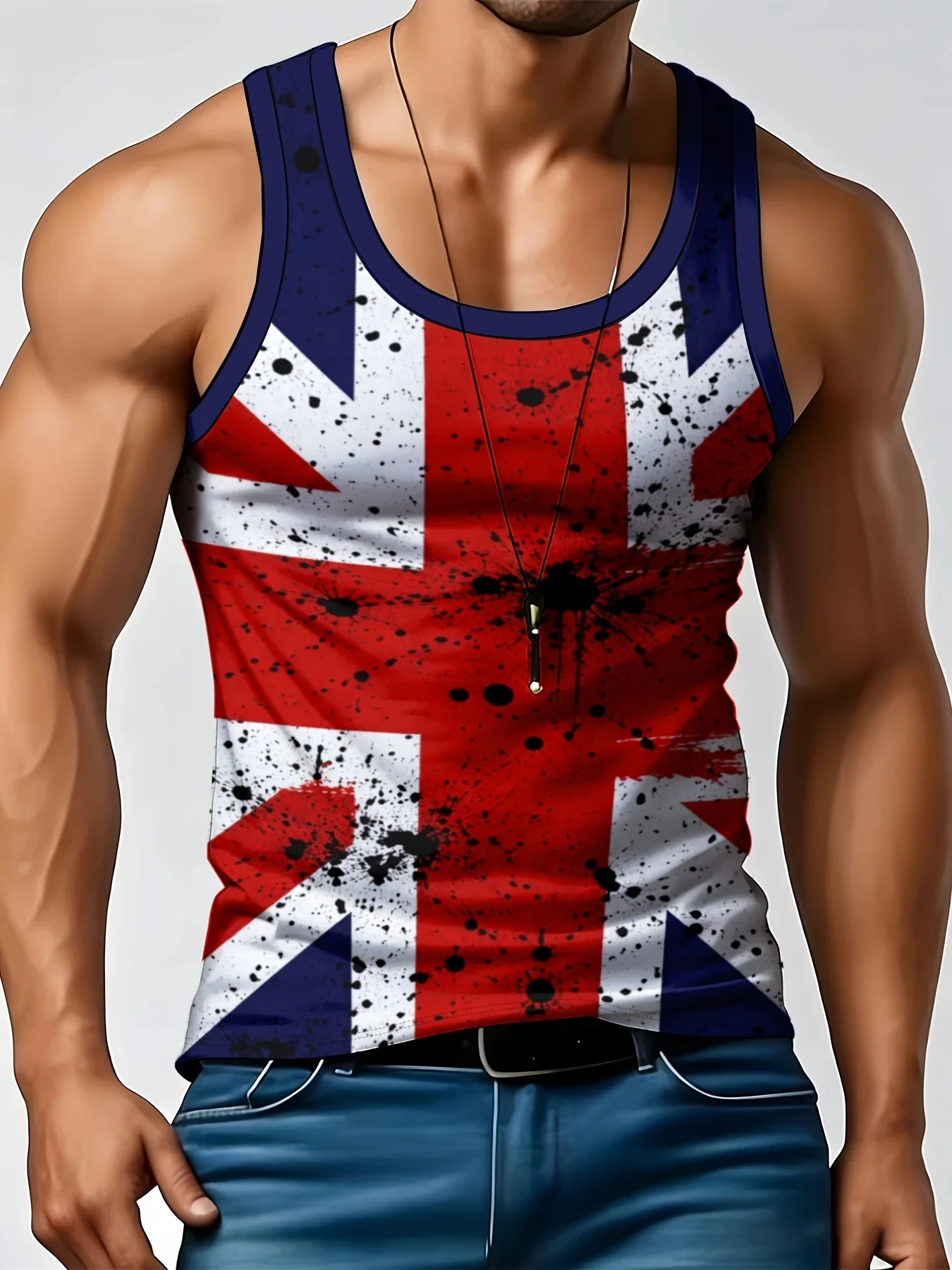 Vintage Splash Ink UK Print Ta - Street Fashion Uk ulasan dan harga