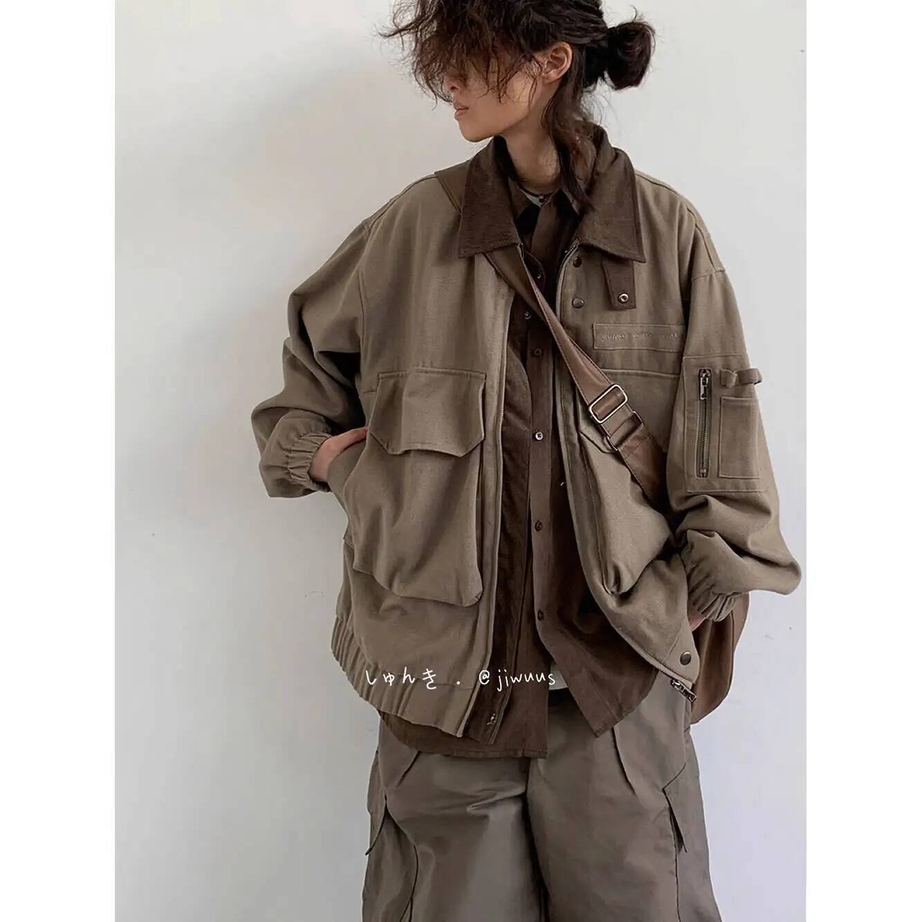 Jaket Pria Jaket Kargo Longgar - Street Fashion Japan ulasan dan harga