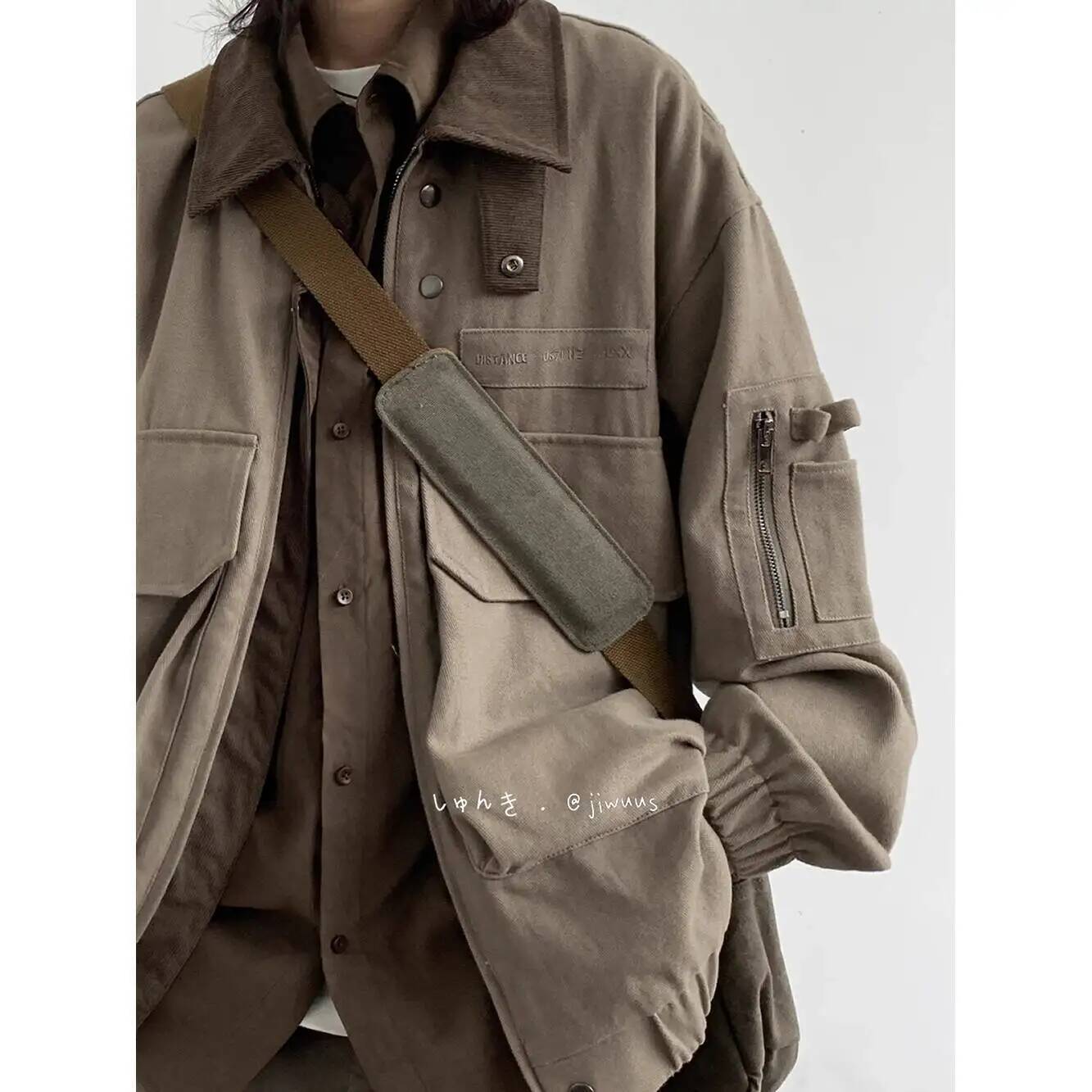 Jaket Pria Jaket Kargo Longgar - Street Fashion Japan ulasan dan harga