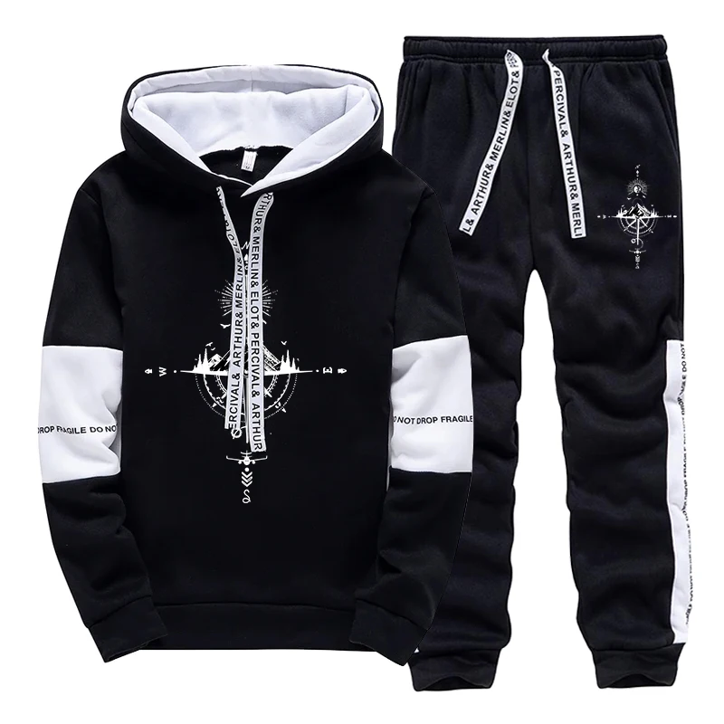 Setelan Olahraga Pria Musim Gu - Street Fashion Hoodie ulasan dan harga