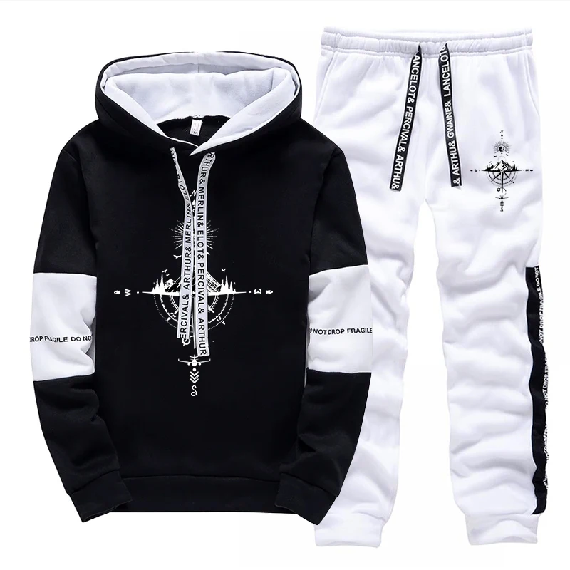 Setelan Olahraga Pria Musim Gu - Street Fashion Hoodie ulasan dan harga