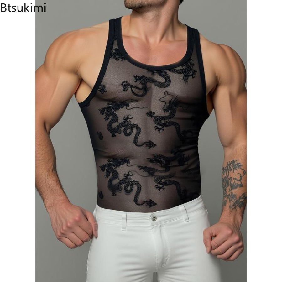 Tank Top Pria Berbahan Renda S - Street Fashion Outfit For Men ulasan dan harga