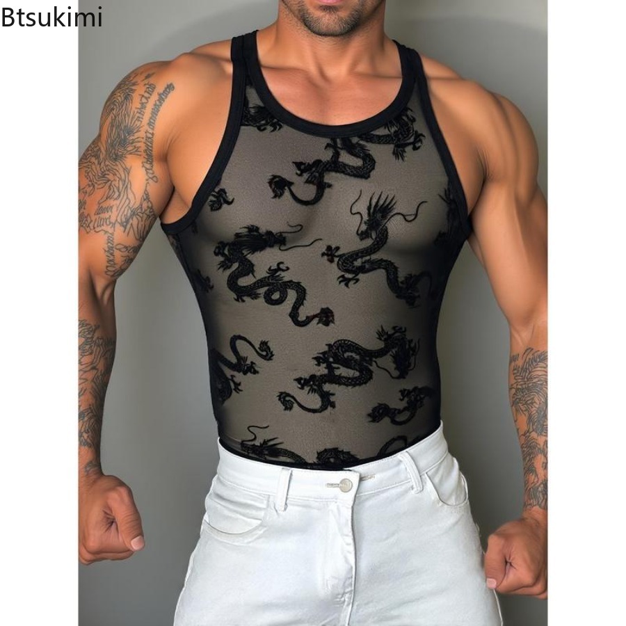 Tank Top Pria Berbahan Renda S - Street Fashion Outfit For Men ulasan dan harga