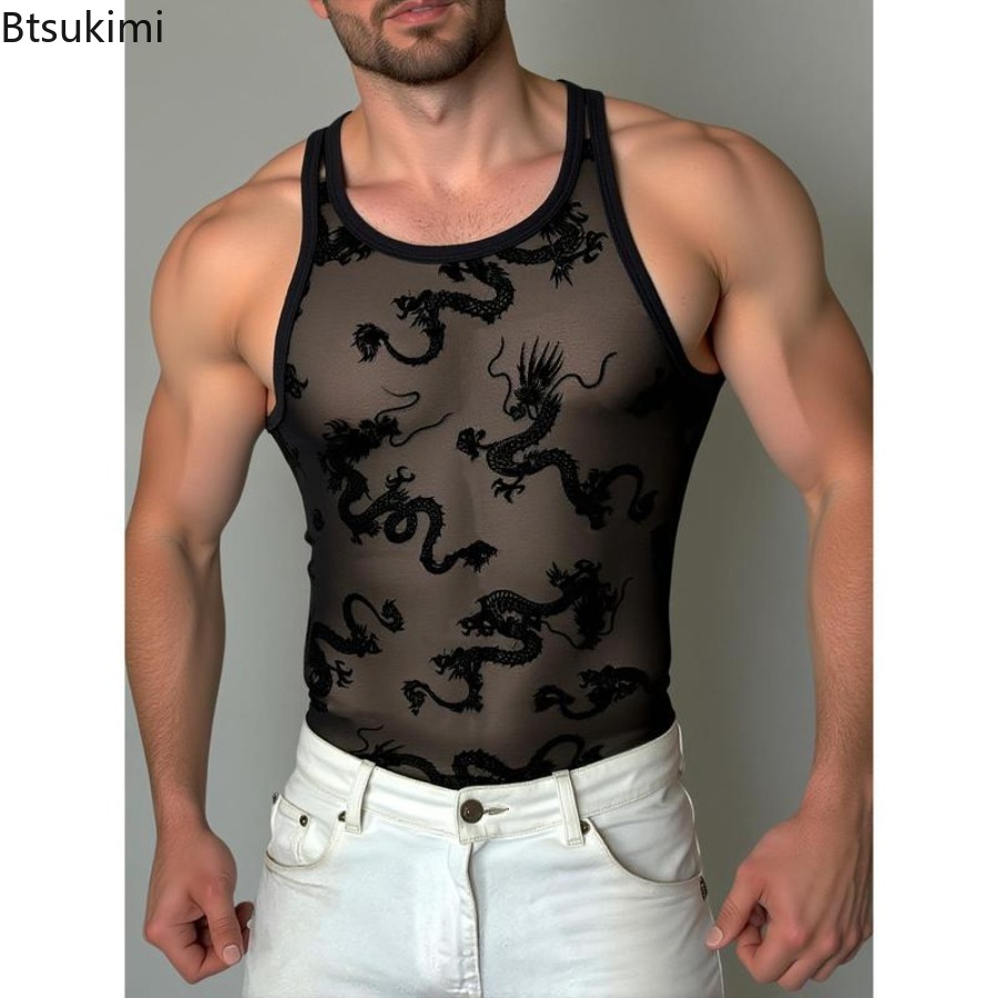 Tank Top Pria Berbahan Renda S - Street Fashion Outfit For Men ulasan dan harga